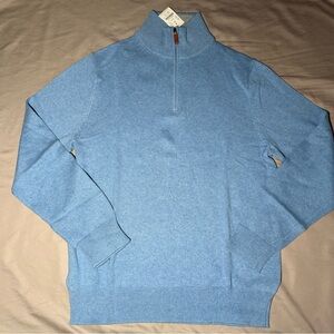 J. Crew Blue Zip Up Sweater with Mock Turtleneck